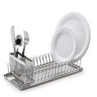 Polder 6115-75 Compact Stainless-Steel Dish Rack with Utensil Holder