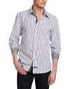 English Laundry Men's The Barnsley Purple Long Sleeve Woven Shirt