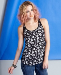 Rock out, punk-style, in this skull-print tank top from Eyeshadow! (Clearance)