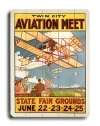 Twin City Meet Aviation Poster 30x40 Planked Wood Sign Wall Decor Art