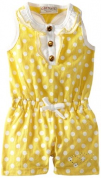 Carter's Watch the Wear Baby-Girls Infant Romper With Polka Dots, Yellow, 18 Months