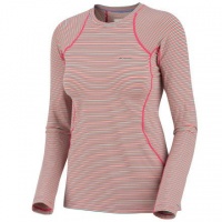 Columbia Women's Baselayer Midweight Long Sleeve Stripe Top, Bright Rose Multi, X-Large