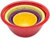 Zak Designs Confetti Nested Mixing Bowls, Red Assorted Brights, Set of 4