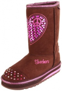 Skechers Kids Keepsakes Lighted Flash and Fancy Boot (Toddler/Little Kid),Chocolate/Pink,11 M US Little Kid