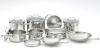 Emeril Stainless Steel with Copper and Pouring Spouts Dishwasher Safe 14-Piece Cookware Set, Silver