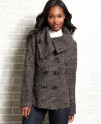 Preppy, sophisticated and artfully designed, this wool-blend coat from Dollhouse caters to your love of interesting details!