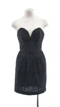 GUESS? Dress, Strapless Sweetheart Lace Mini Jet Black 5