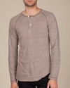 Alternative Unisex 4.4 oz. Long-Sleeve Raglan Henley - ECO BROWN - SMALL