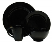 Waechtersbach Fun Factory II Black 4-Piece Dinnerware Set, Service for One