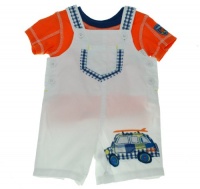 First Impressions Surfer Shortall with Shirt Bright White 18 Months