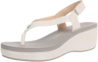 Calvin Klein Women's Whitlie Two Tone Patent Wedge Sandal,Antique White,5.5 M US