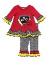 Rare Editions Baby-Girls Infant Red Yellow Black ABC Chalkboard Leggings set, 24 Months