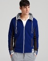 Boating versatile style and innovative details, NUMBER:Lab's reversible hoodie is a sporty must-have.