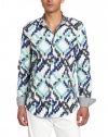 Calvin Klein Jeans Men's Diagonal Ikat Print Long Sleeve Woven