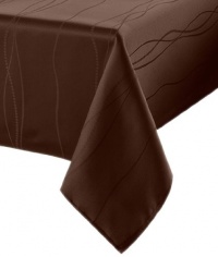 Benson Mills Gourmet Spillproof 60-Inch by 104-Inch Fabric Tablecloth, Chocolate