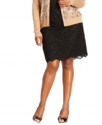 Glam up your look this holiday season with Charter Club's lace plus size pencil skirt.