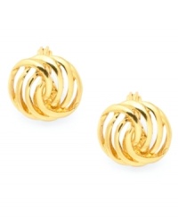 Look cute as a button in these openwork earrings from Charter Club. Crafted in gold tone mixed metal. Approximate drop: 5/8 inch.