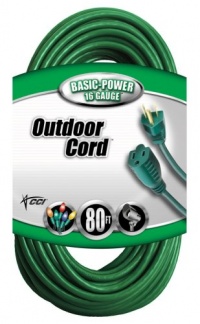 Coleman Cable 02353-05 80-Foot 16/3 Vinyl Landscape Outdoor Extension Cord, Green