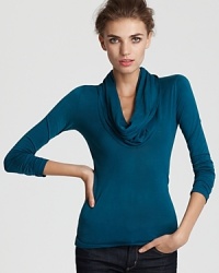 A gorgeously draped neckline lends elegance to this essential Splendid tee.