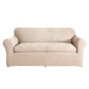 Sure Fit Stretch Suede 3-Piece Loveseat Slipcover, Taupe