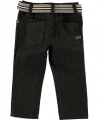 Sean John V-Side Belted Slim Fit Jeans (Sizes 12M - 24M) - raw black, 12 months