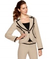 Go for bold with this blazer from XOXO, where a contrast trim creates a striking outline on a tailored silhouette!