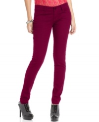 A timeless, go-anywhere style, these five-pocket skinny leg jeans from Dollhouse look awesome with either chic booties or super-cute flats!