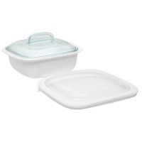 CorningWare SimplyLite 1-1/2-Quart Casserole with Glass and Plastic Lids