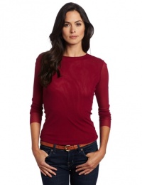 Only Hearts Women's Tulle 2 Ply Long Sleeve Crew Neck