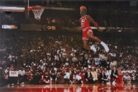 (24x35) Michael Jordan Famous Foul Line Dunk Vintage Sports Poster Print