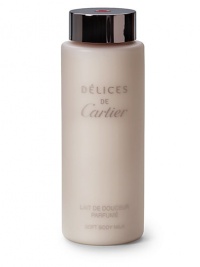 A symbol of uttermost femininity, this playful scent shines with timeless luminosity. Body Lotion moisturizes skin and leaves it lightly scented with the distinctive fruity floral notes of Délices de Cartier. 6.75 oz. 