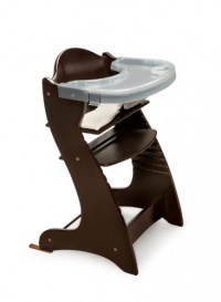 Badger Basket Embassy Wood Baby High Chair with Tray, Espresso