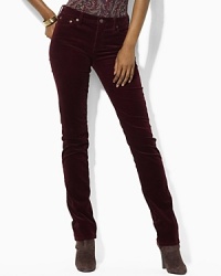 Designed with a sleek straight leg, a timeless pant is crafted with a hint of stretch to flatter the figure.