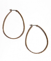 LUCKY BRAND Gold-Tone Medium Oblong Hoop Earrings