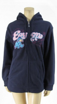 Disney Eeyore Hoodie Zip Up Jacket Fleece Plus Size Navy Blue