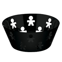 Round basket with pierced edge in colored steel. The cartoon men created by the King-Kong team are a symbol and icon of mirror polished design based on the use of affective codes, so much so that they are one of its most oft-cited examples.