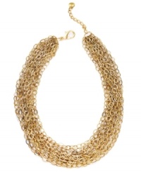 Links of luxury. A multitude of polished chains create an opulent collar necklace. Crafted in gold tone mixed metal; by Alfani. Approximate length: 17 inches + 3-inch extender.