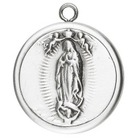 Sterling Silver Our Lady of Guadalupe Locket 24 Chain Gift Boxed