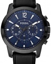 Fossil Grant Silicone Watch - Black with Blue