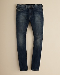 Diesel Boys' Iakop Slim Fit Tapered jeans feature front and back pockets with a Diesel logo.