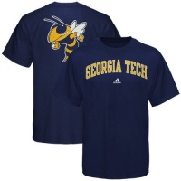 adidas Georgia Tech Yellow Jackets Navy Blue Relentless T-shirt