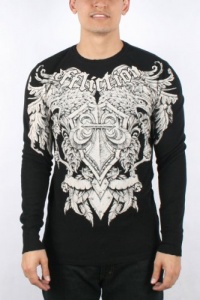 Affliction - Mens Kremlin Ls Thermal T-Shirt In Black