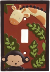 Kids Line Jungle 123 Switch Plate Cover, Brown