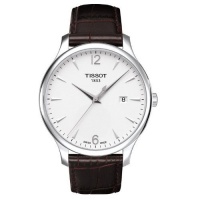 Tissot T Classic Tradition Silver Dial Brown Leather Mens Watch T0636101603700