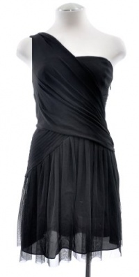 BCBGMAXAZRIA Silk and Tulle Dress Black