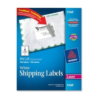 Avery Shipping Labels for Laser Printers with TrueBlock Technology, 3.5 x 5 Inches, White, Box of 400 (05168)