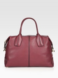 EXCLUSIVELY ONLINE AT SAKS.COM. Sumptuous leather defines this structured silhouette, roomy enough to stash your everyday essentials.Double top handles, 6 drop Adjustable shoulder strap, 13-15 drop Top zip closure Protective metal feet One inside zip pocket Two inside open pockets Nylon lining 15½W X 10H X 6D Made in Italy