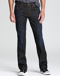 A sharp pair of jeans with a straight fit for versatile appeal, crafted completely in organic cotton.