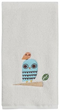 Give a Hoot Whimsical Owls Embroidered Bathroom Hand Towel