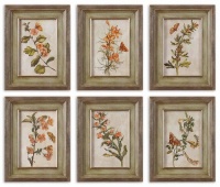 Uttermost 41258 Orange Florals I Decorative Items in N/A